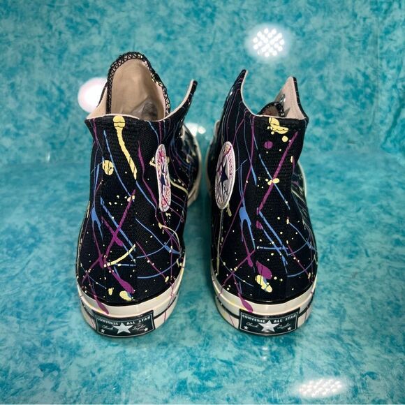 Converse Chuck 70 Hi Paint Splatter Men’s Black High Top Shoes Sneakers - Picture 5 of 5